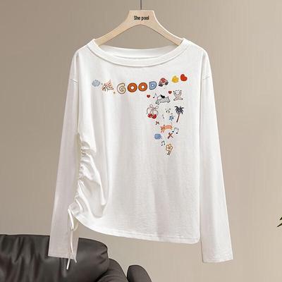 Jugendliches Cartoon-Print Langarm-T-Shirt