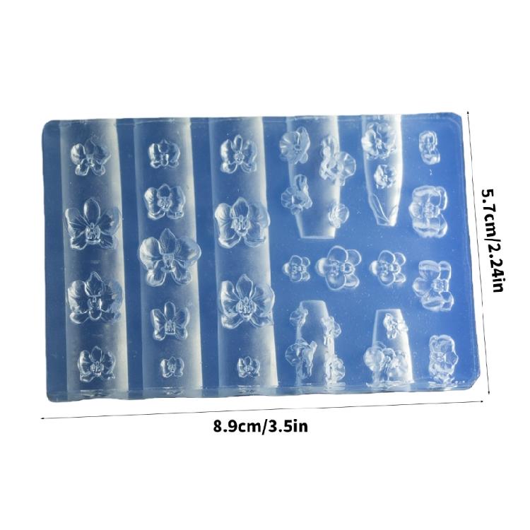 Silicone Nail Art Molds Unique Embossed Nail Accessories Molds Jewelry Supplies Nail Embossing Tool for Women Girls