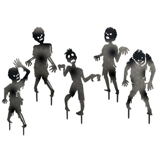 Zombie Garden Stake Metal Zombie Silhouette Yard Stake Weather Resistant Spooky Zombie