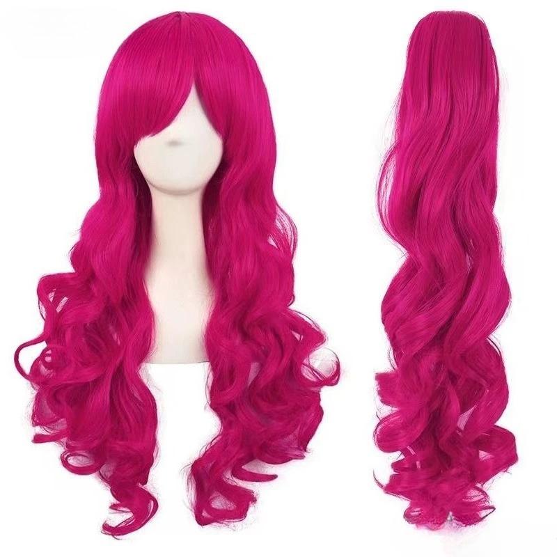 Anime Pinkie Pie Cos PP Pinkamena Diane Pie Cosplay Personification My Cos Cute Lovely Pink Wig Wavy Curls Party Synthetic Hair