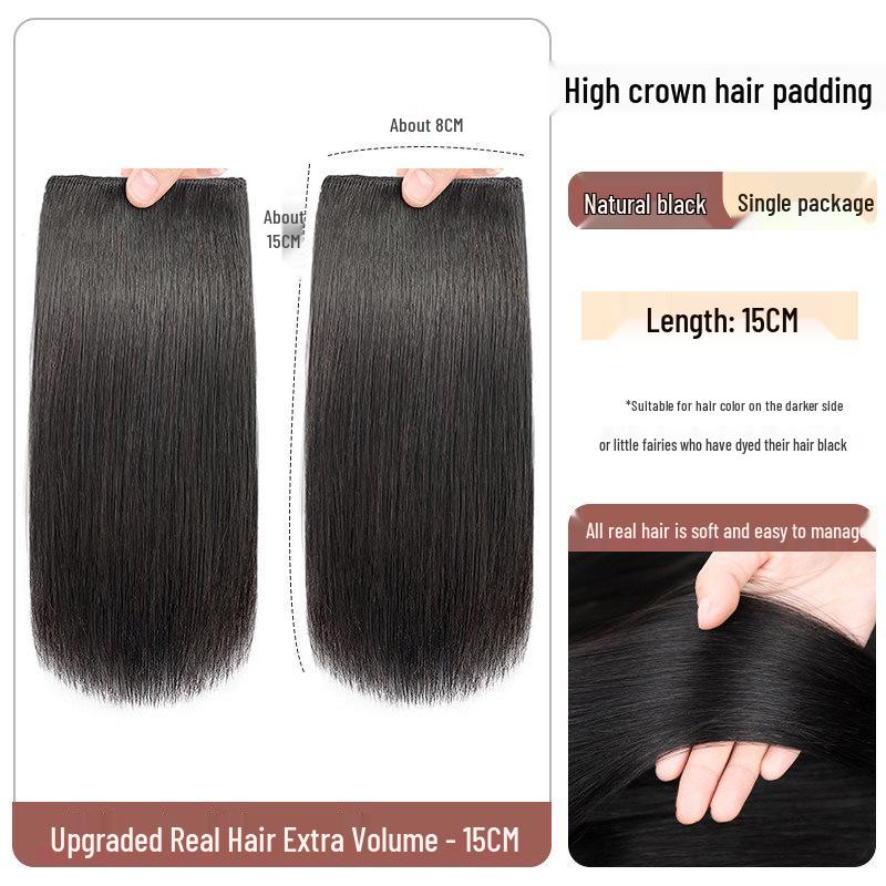 Extensão de Cabelo Feminina: Realçador de Volume Fofo, Almofada Invisível Sem Costura de Cabelo Natural para o Topo das Raízes