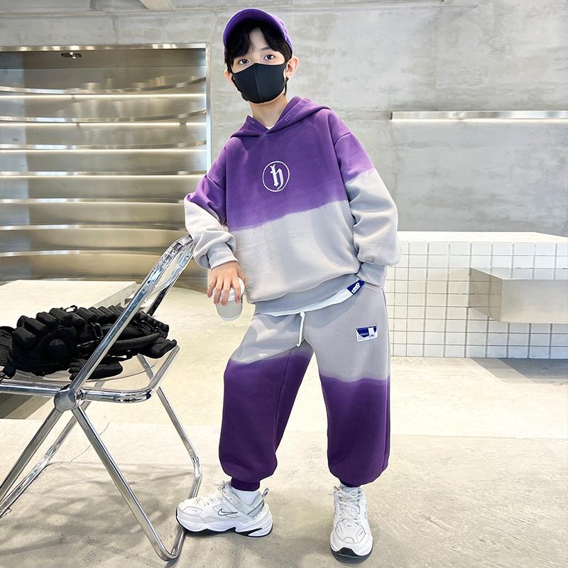 

Осень Детский Мальчик Толстовки Комплект Одежды Подростковые Девочки Градиентные Толстовки Пуловер Топ и Брюки Костюм из 2 предметов Спортивные костюмы 160 фиолетовый