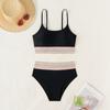 U Neck Webbing High Waist Sexy Two Piece Swimsuit Elegant Women Bikini