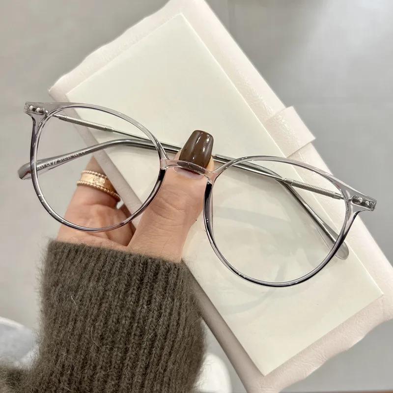 

Unisex Fashion Near Sight Glasses Versatile Anti-Blue Light Eyeglasses Metal Frame Eyewear Fashion Computer Eyewear 0 To -4.0 -3.0 серый