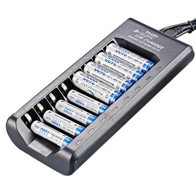 Inteligentní 8slotová nabíječka baterií pro 1,2V Ni-MH AA/AAA dobíjecí baterie USB Plug and Play baterie