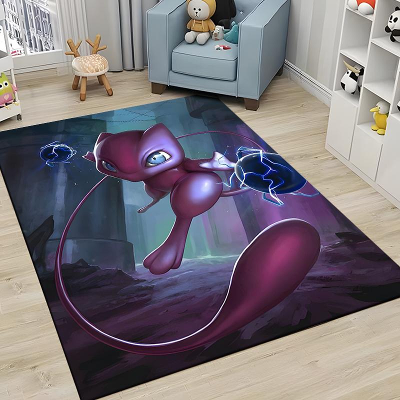 Cool Pokemon-Mewtwo Kreslený Anime Koberec do Obývacího Pokojového Herního Koberce Měkká Podlaha Kreslené Koberce Koupelnová Rohožka Jóga Podložka Domácí Dekor