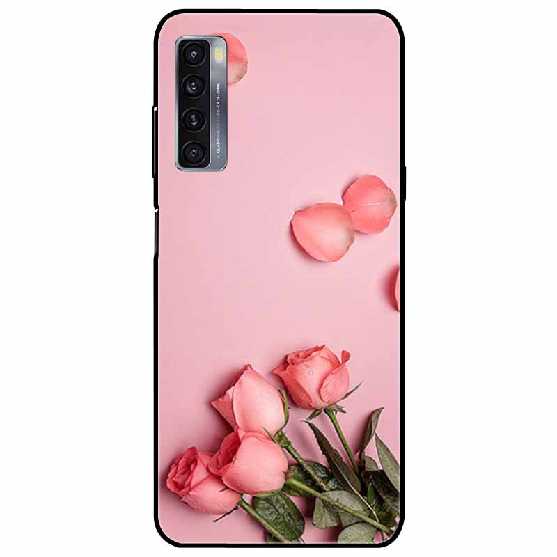For TCL 20L Plus Case 20L+ Silicone Soft Shockproof TPU Back Cover for TCL 20S 20L Case Black Bumper Painted Funda TCL20S Capa
