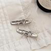 Women's Silver Ribbon Side Hair Clip Hairpin Clip Hairpin