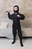 Clear Stone Halloween Ninja Cosplay Jet Black Costume, Black, Kids, 120cm,