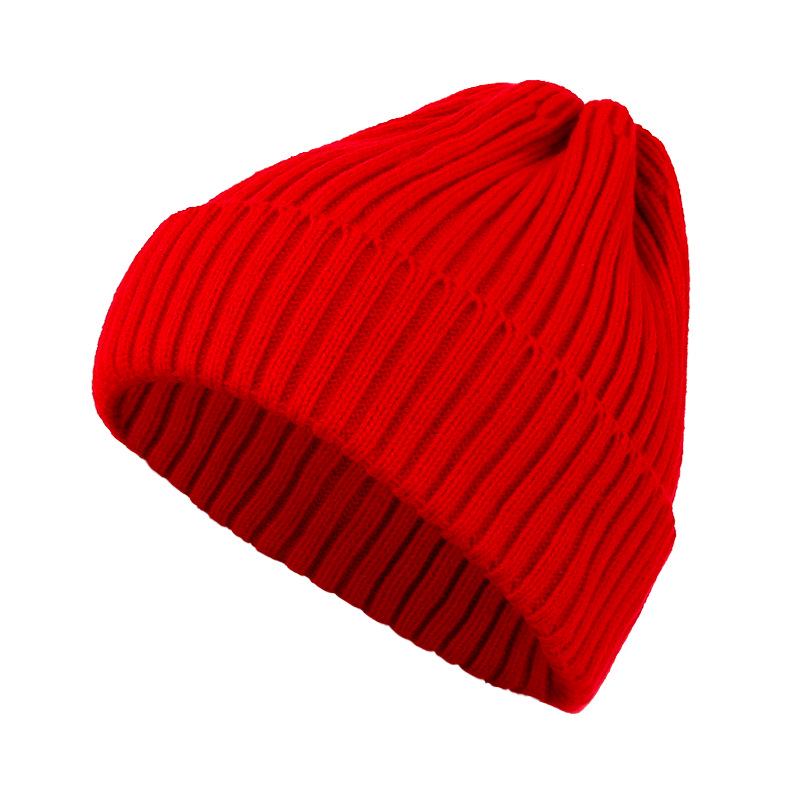 Unisex Multicolor Ribbed Knit Beanie - Korean Style, Versatile Outdoor Wool Hat One Size
