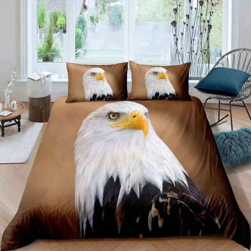 Comforter Eagle Wild Animal Pattern Polyester Comforter King Queen Full Twin Size For Kids Teens Adults Bedding Set