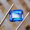 10 Cts Heated Ceylon Blue Sapphire Emerald Cut Certified Loose Gemstone