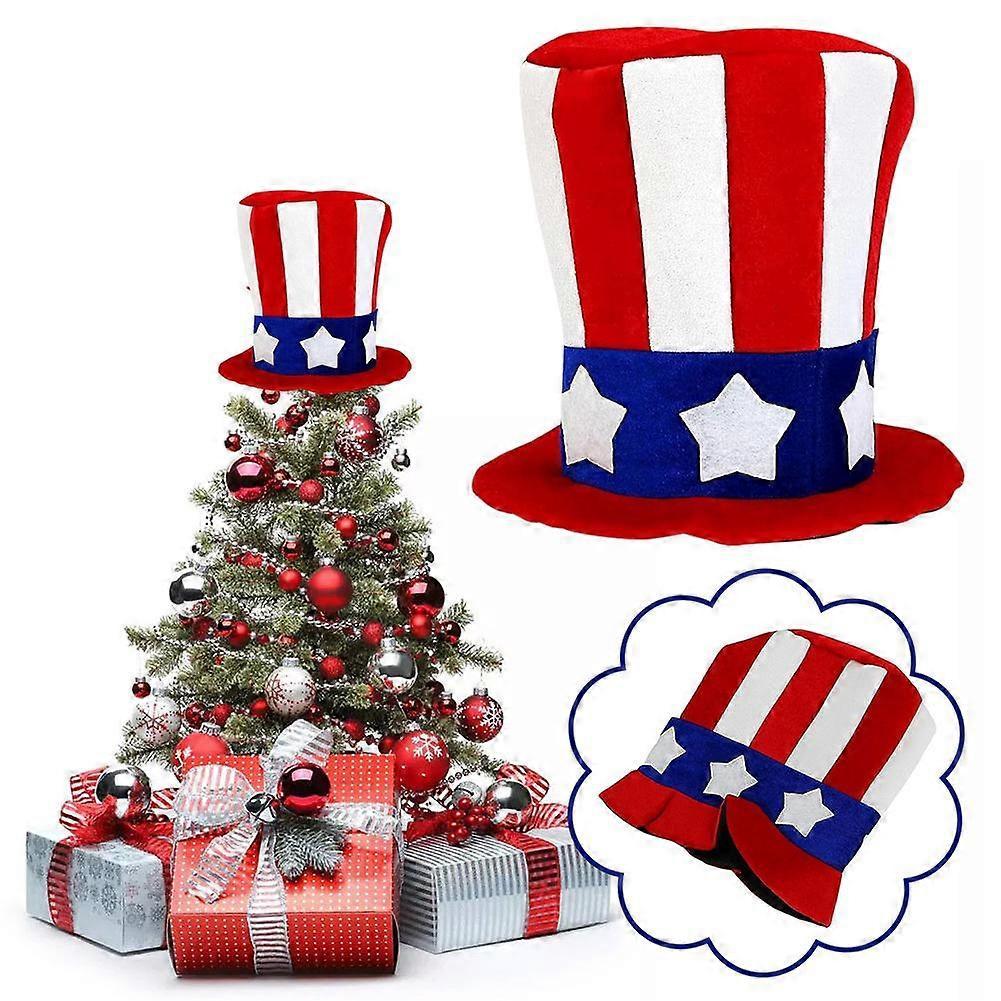 Patriotic Star Hat Tree Top, Red White Blue Christmas Tree Decoration, Independence Day Decoration Independence Day Party Supplies