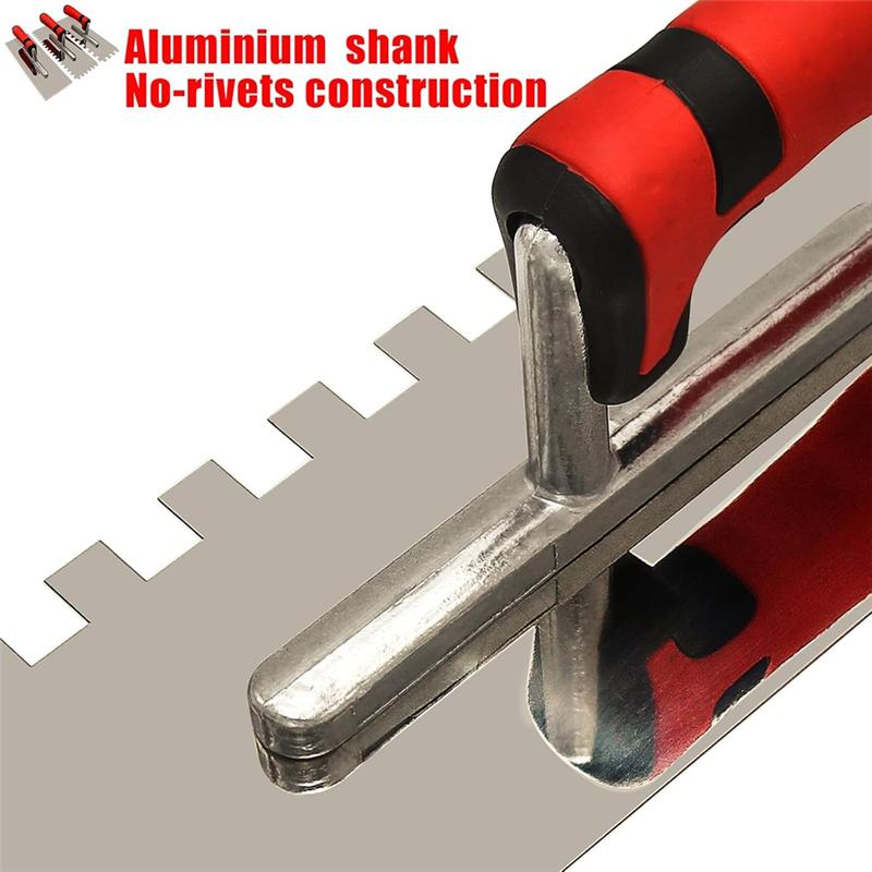 A96I-Stainless Steel Square Notched Trowel Set Forwall Floor Tiling Installation Trowel Fortile Installation
