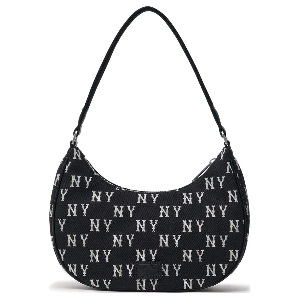 MLB New York Yankees Vintage Floral Casual Commuter Polyester Underarm Shoulder Tote Handbag Clutch Student Bag Unisex Bags Black 3ABQS014N-50BKS