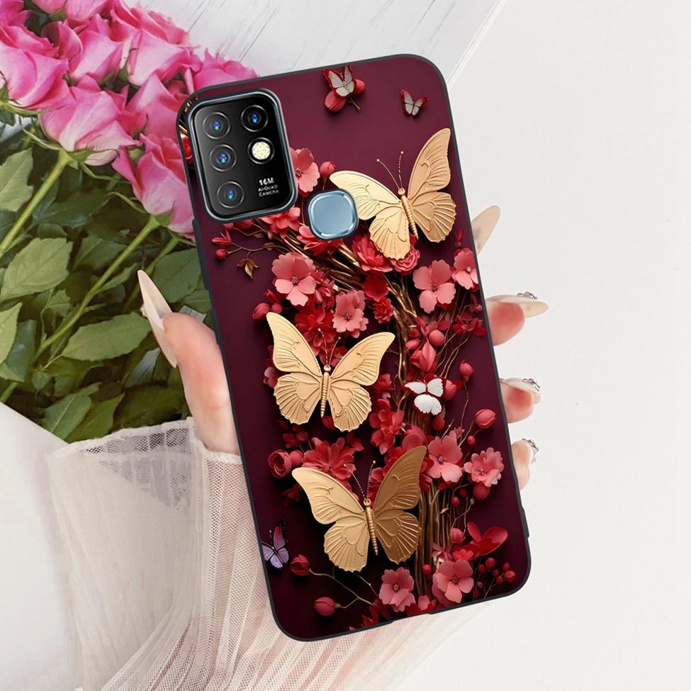 Case For Infinix Hot 10 Cover Aesthetic Cute Cat Fashion Funny Painted Bumper For Infinix Hot10 X682B X682C Casing