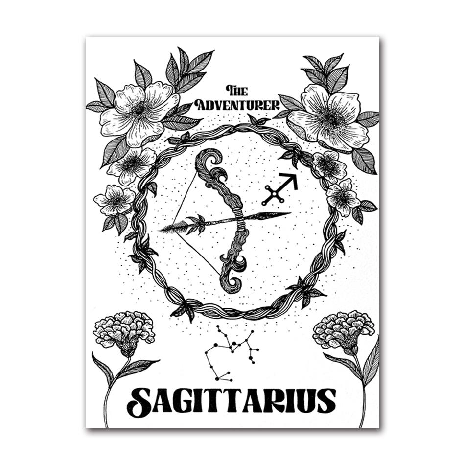 Zodiac Star Sign Wall Art Canvas Painting Astrology Posters Prints Boho Cancer Libra Gemini Constellation Living Room Home Decor