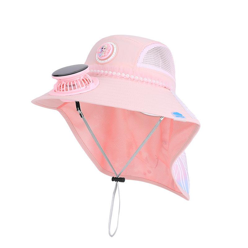 Snow Queen Elsa Kids Hat Summer Sun Protection Wide Brim Fan Cap For Girls And Boys