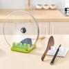 Punch Free with Drip Pad Hangable Pot Lid Holder Spatula Rack Spoon Rest Tableware Storage Rack