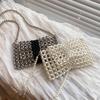Summer acrylic woven women's bag 2025 new fashion hollow shoulder bag small fragrant versatile messenger beach bag