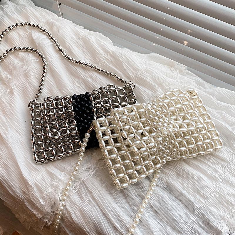 Summer acrylic woven women's bag 2025 new fashion hollow shoulder bag small fragrant versatile messenger beach bag