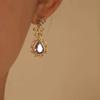 French purple water drop earrings, bow zircon light luxury jewelry, unique design temperament spring earrings