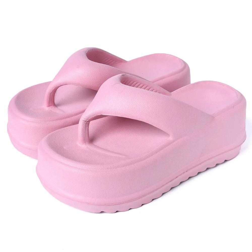 Fashion Platform Slippers New Summer Women Wedges Flip Flops Casual Shoes Sandals 2024 Fashion Trend Walking Home Shoes Flat Slides