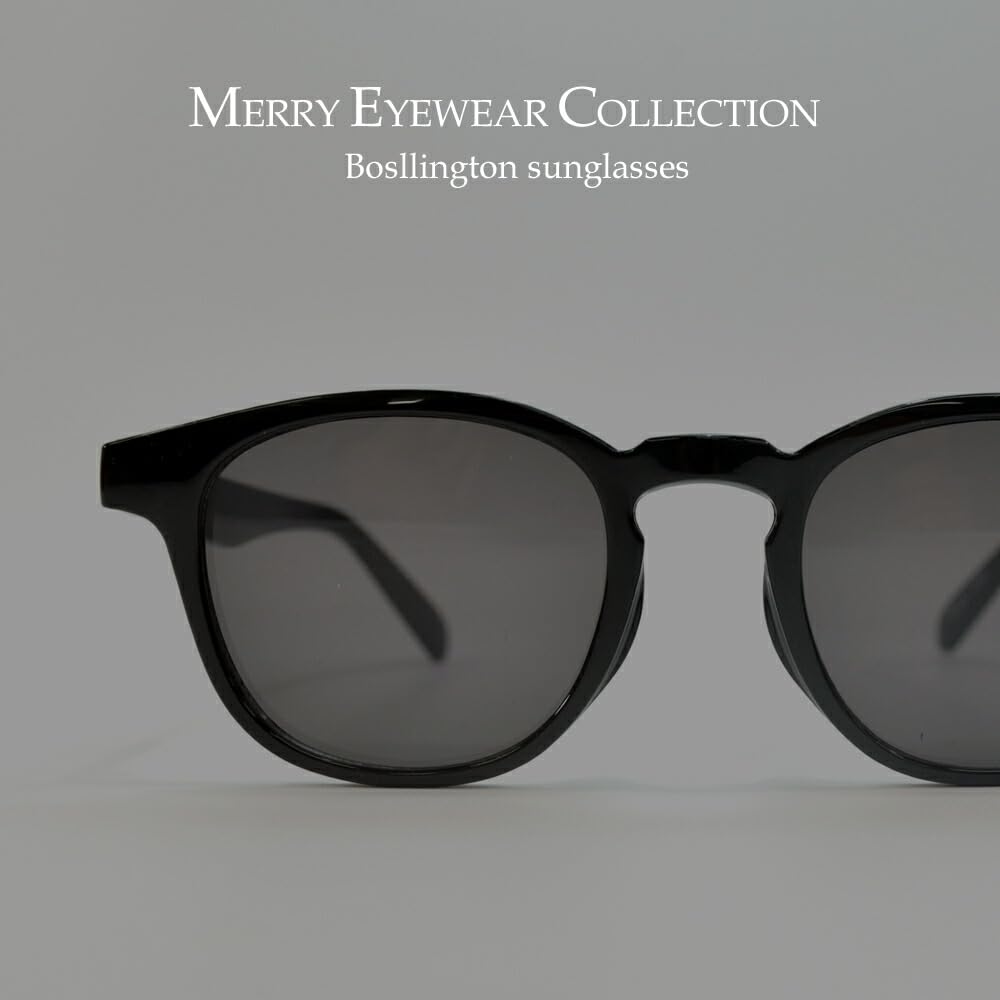 Sunglasses for Men and UV Fashion Tinted Lenses x [MERRY PLEASURE] Women, Protection, Glasses, Boston/Wellington Style, (Clear/Gray Green)
