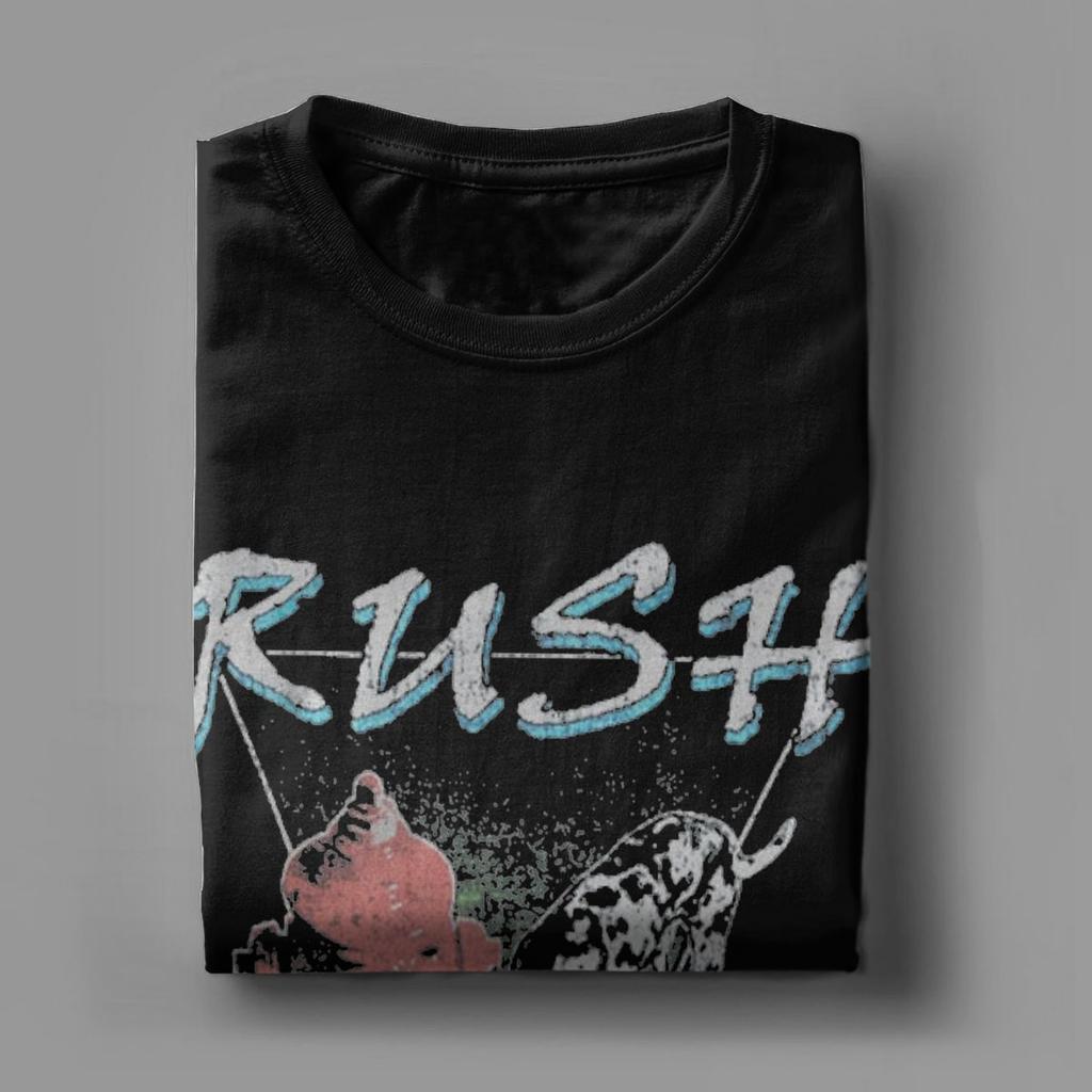 Men's Band Rush T Shirt Pure Cotton Tops Humorous Short Sleeve O Neck Tees Original T-Shirt