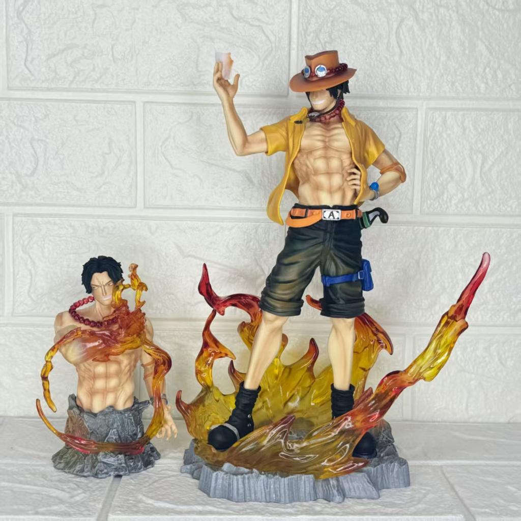 One Piece Anime 26cm Figure Flame Portgas D Ace Action Figurine Statue Scene Model Desk Decor Collectible Boy Toys Birthday Gift