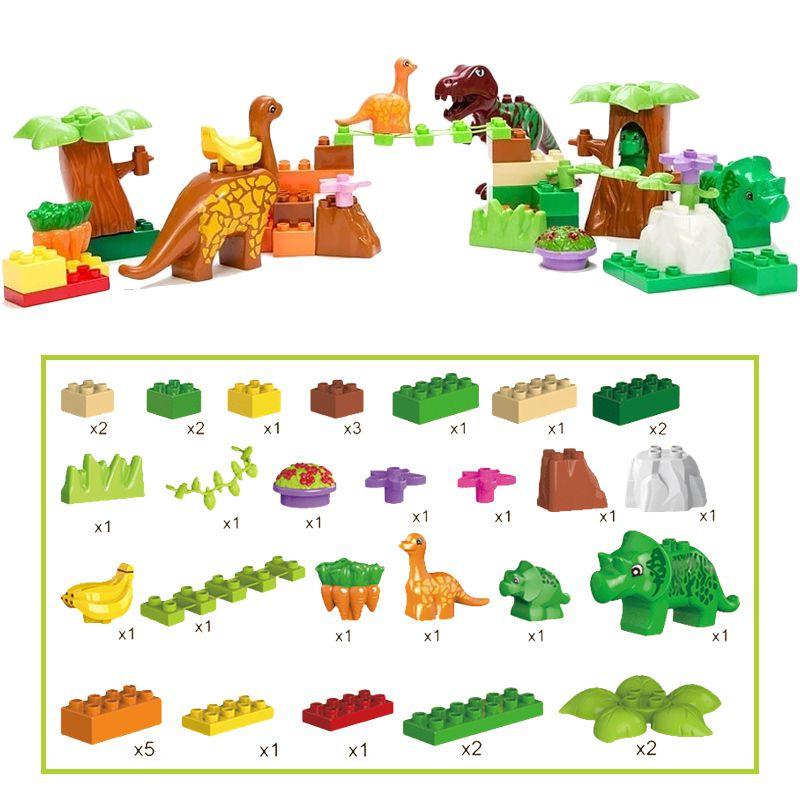 40pcs Dino Paradise Building Blocks Set Lightweight And Durable For Safe Play