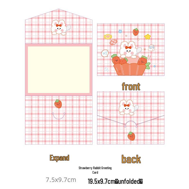 Customizable Creative Rabbit Christmas Card: Perfect Student Gift, Birthday Blessing, or Cute Pet Party Favor with Small Envelope