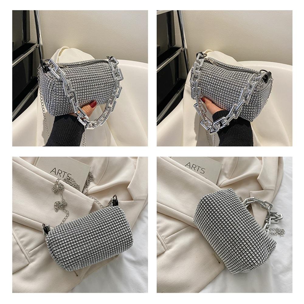 Trendy Spring Summer Women's Bag - Personalized Colorful Diamond Chain Shoulder Crossbody Bag