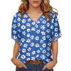 Modisches lässiges vielseitiges Damen-Sommer-Kurzarm-Oberteil mit Blumenprint, schmal geschnitten