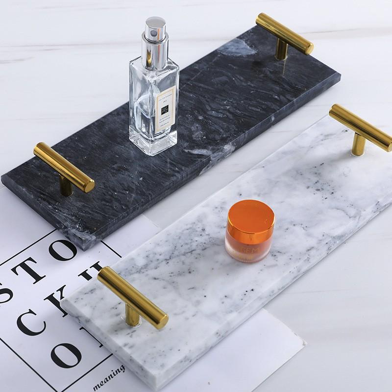 Marble Serving Tray Square Modern Minimalist Hotel Restaurant Coffee Tea Dessert Display