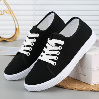 Breathable Women's Summer Shoes Nurse Shoes Cloth Shoes Non-slip Flat Bottom Lace-up Solid Color