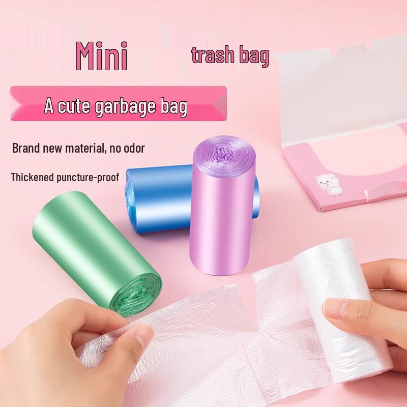 Compact Trash Bags for Car & Home - Thickened, Disposable, Small Size, Ideal for Cat Litter & Cleaning.