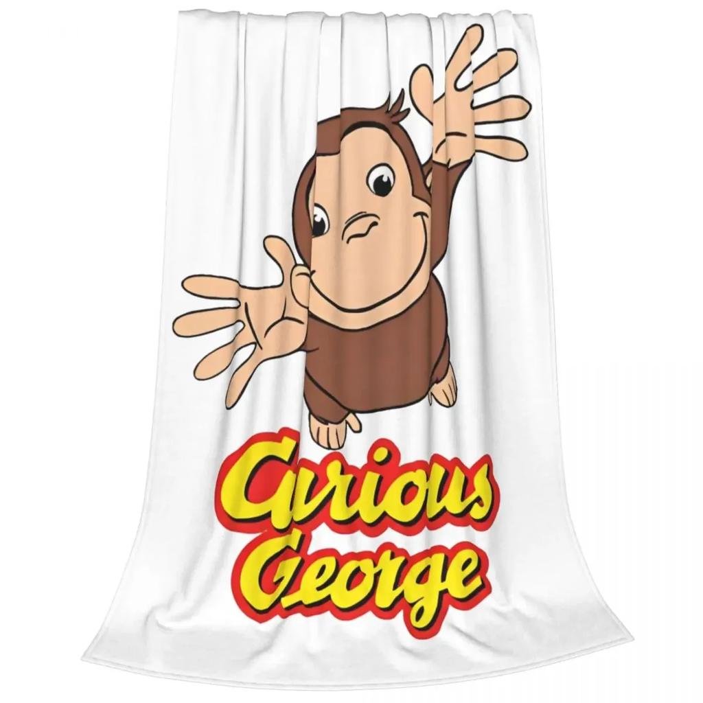 Curious George Spooky Fun Fuzzy Blanket Cartoon Monkey Funny Throw Blankets for Home 200x150cm