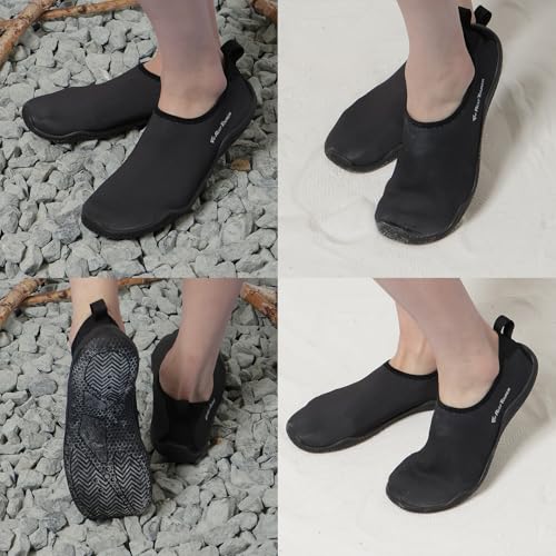 Reef Tourer Adult Marine Shoes, Lightweight and Compact, with Good Drainage, Convenient for Swimming and Shellfish Digging, Black, Size 26cm, RA8001