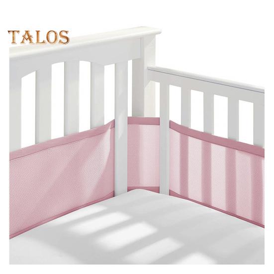 Căptușeală respirabilă pentru pătuț cu curele față-verso, barieră de siguranță din plasă, instalare ușoară, protecție pentru membre, bară de protecție pentru pătuț