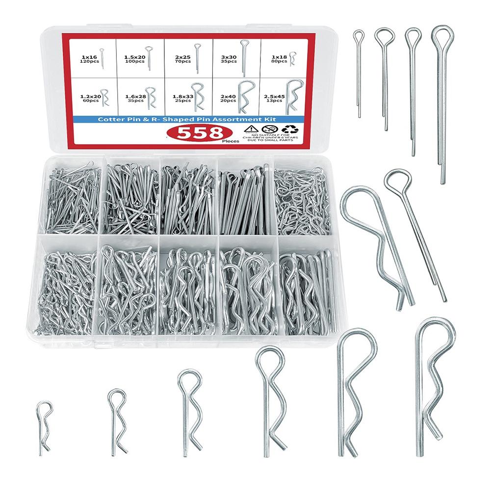 As Picture Show Cotter Pins 304 Stainless Steel 558 Pieces Pack Automotive Use Electrical Projects Home Repair