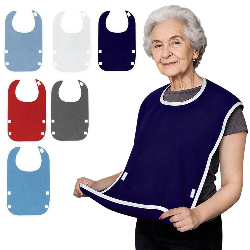 Stain Resistant Elderly Bib Pocket Style Rice Pocket Bib Thicked Saliva Towel Feeding Nursing