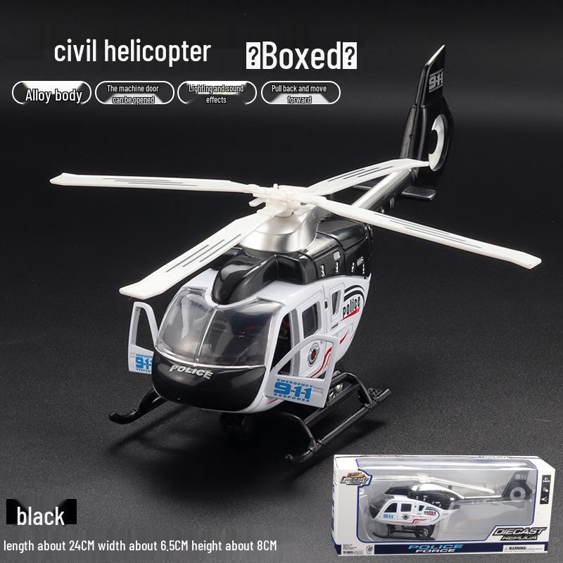 Helicopter Toy Model with Lights, Music, and Spinning Propeller