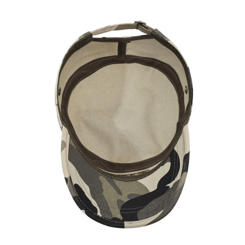 Men's Camouflage Flat-Top Baseball Cap: Embroidered Sun Protection Hat for Outdoor Sports
