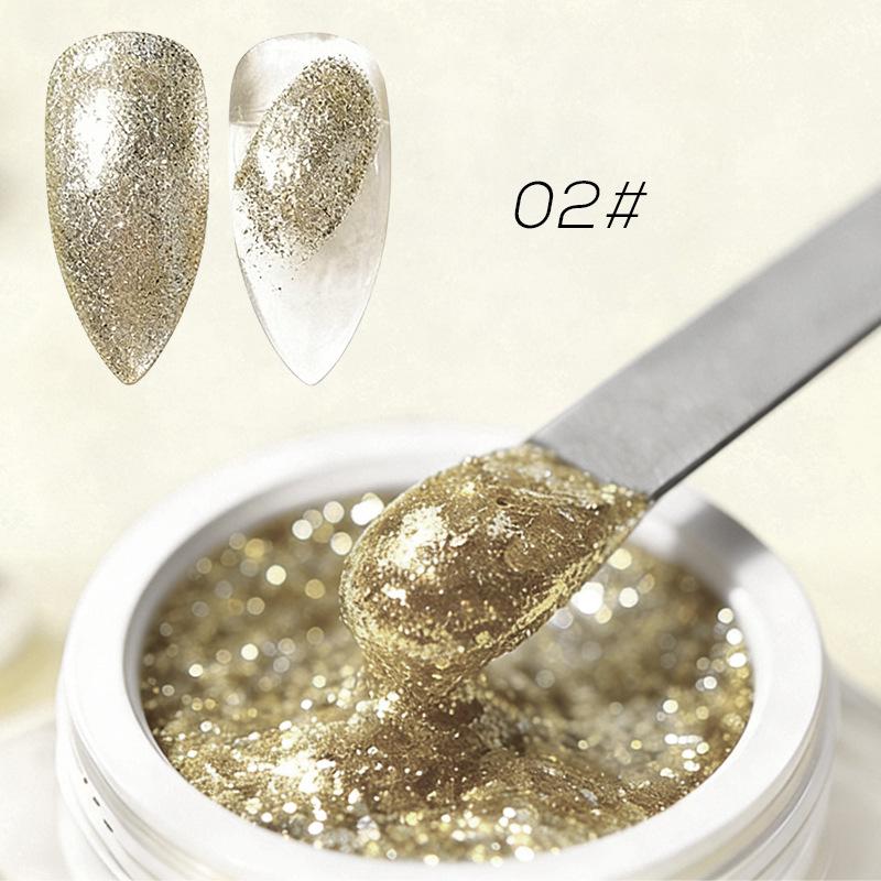 Platinum High-Density Glitter Cat Eye Nail Gel for Salons