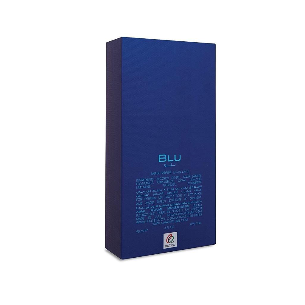 Ajmal Blu Eau De Parfum Long Lasting Scent Spray 90ml For Men JT2706-2%