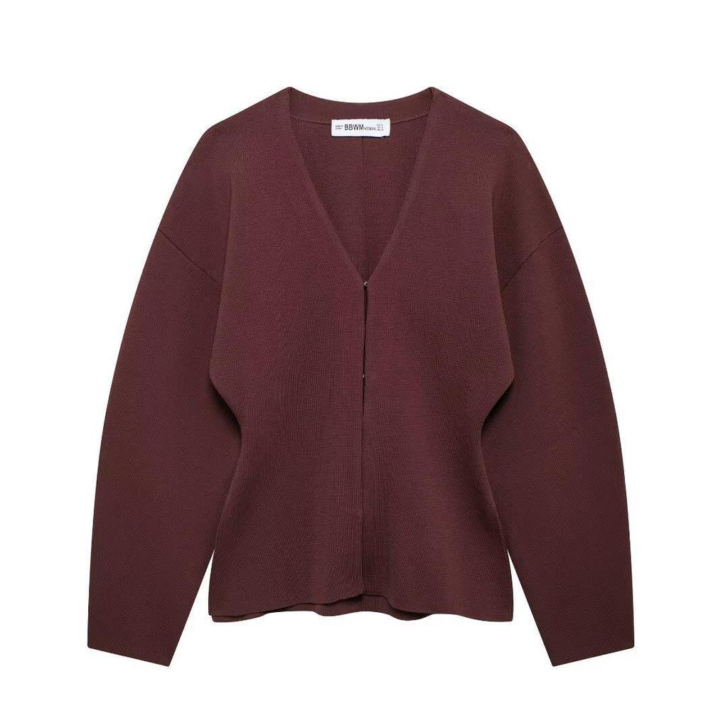 Summer 2024 Women's European & American Style Loose Sleeve Knitted Cardigan & Mini Skirt Set.