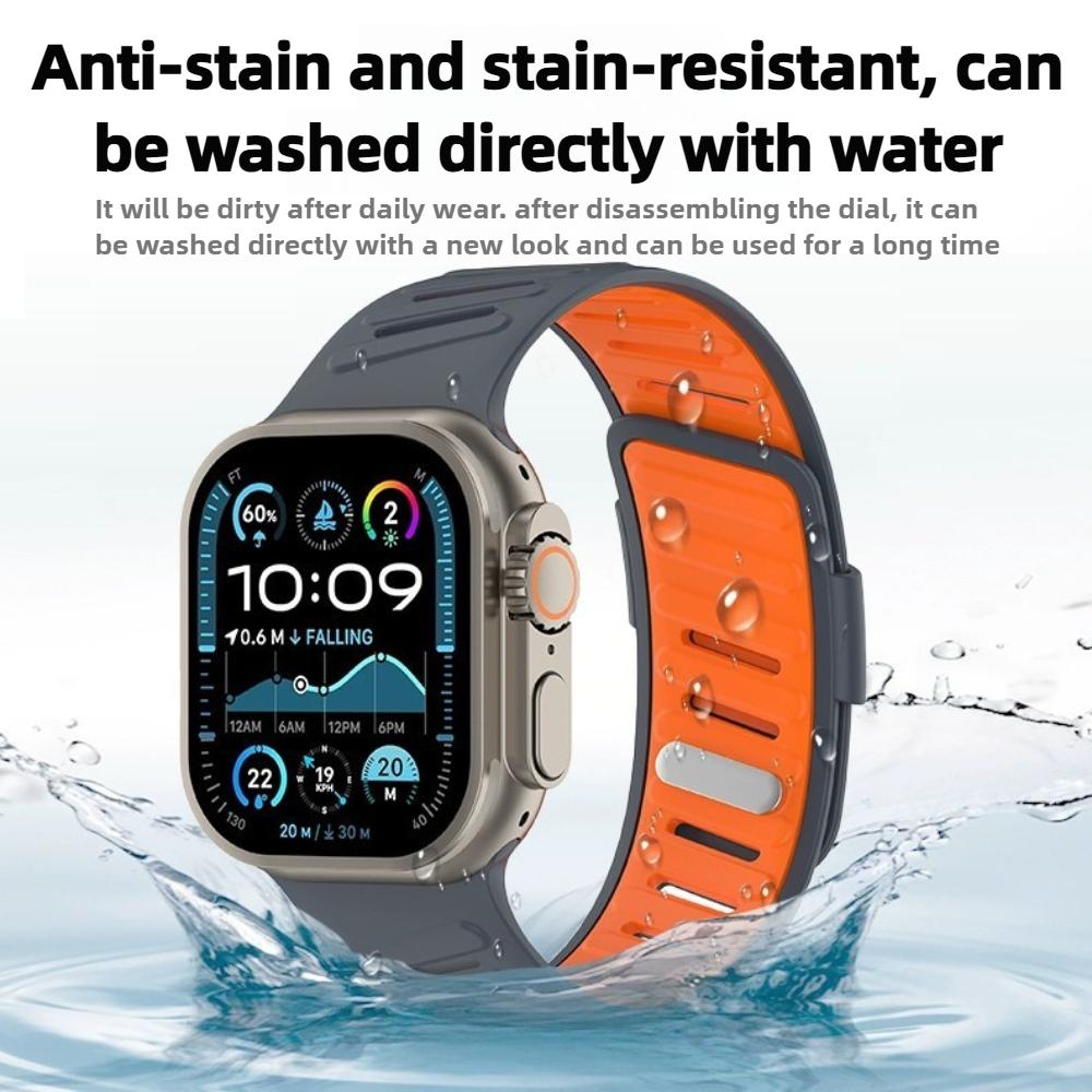 Silicone Sport Band For Apple Watch Ultra 49mm Slanted Buckle Bracelet For IWatch Series 10 46mm 9 8 7 6 5 4 SE 42mm 44mm 45mm Strap