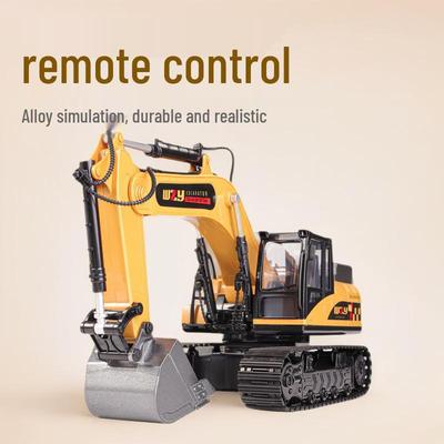 Remote Control Alloy Excavator Toy - Electric Engineering Vehicle for Kids