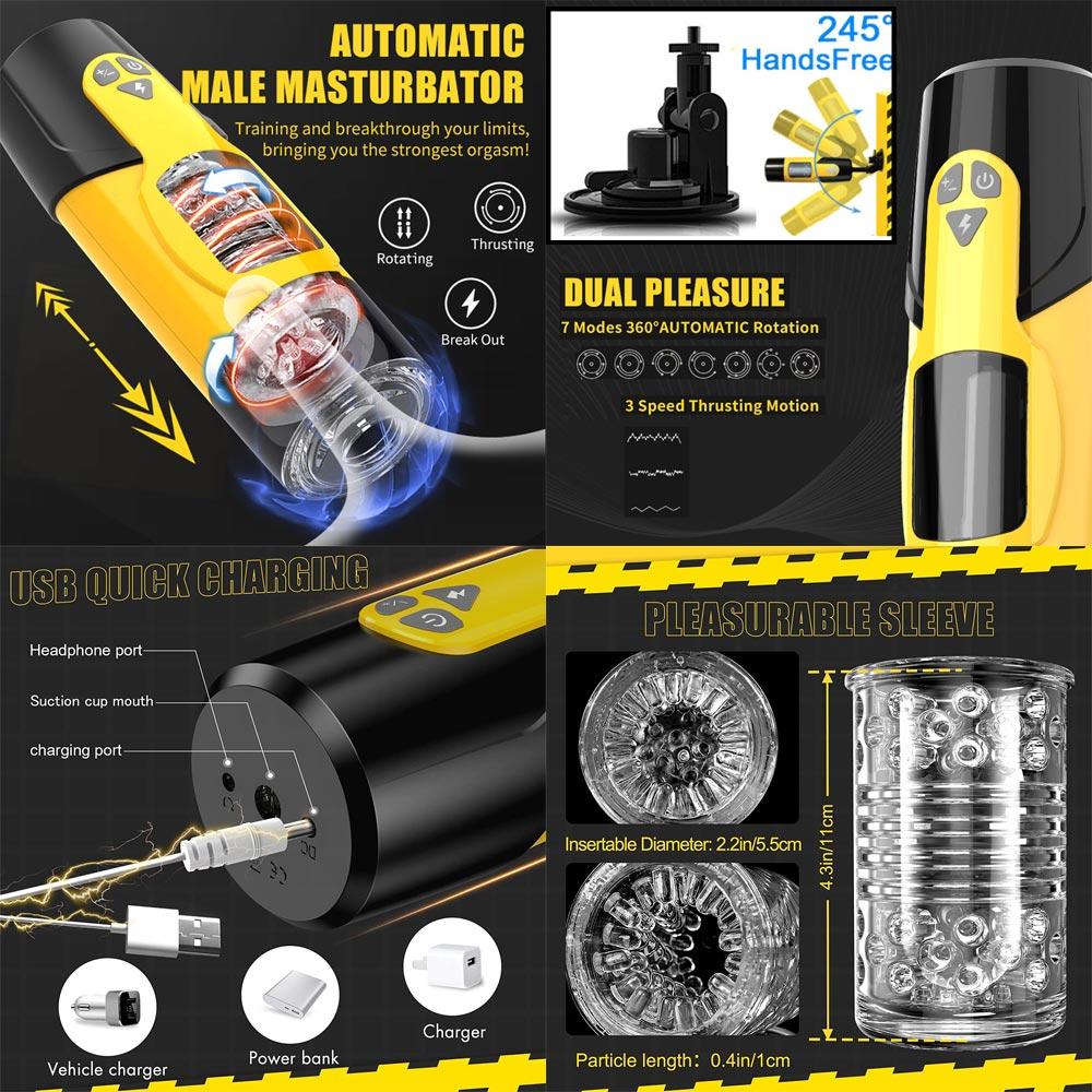 Pusyy Automatic Man Blowjob Vigina Realistic Vagina Thrusting Sex Toy for Men Suction Cup Women Vibrator Manko Set CRW1